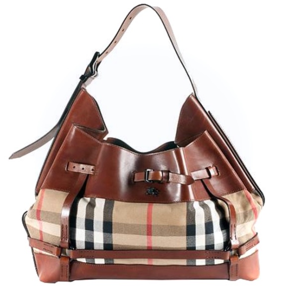 Burberry Handbags - Burberry House Check Bridle Large Hobo Bag